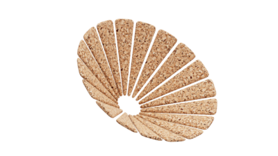 A rendering of a flower with a cork texture.