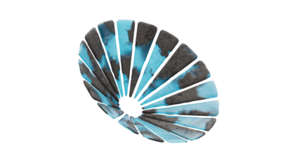 A rendering of a flower with a glacier texture.
