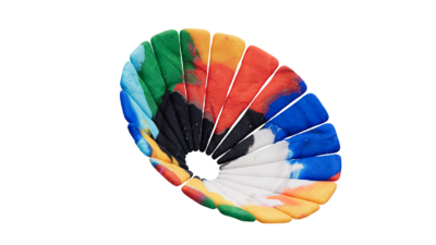 A rendering of a flower with a playdoughrough texture.