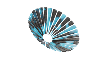 A rendering of a flower with a glacier texture.