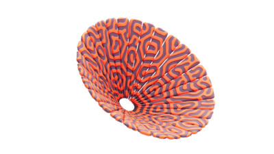A rendering of a flower with a reactiondiffusion texture.