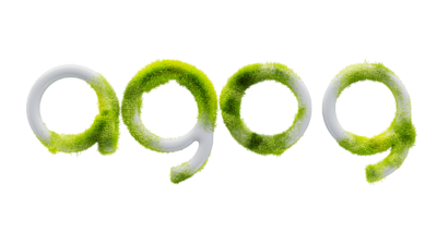 A rendering of the Agog logo with a mosslite texture.