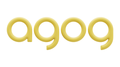 A rendering of the Agog logo with a yellow texture.