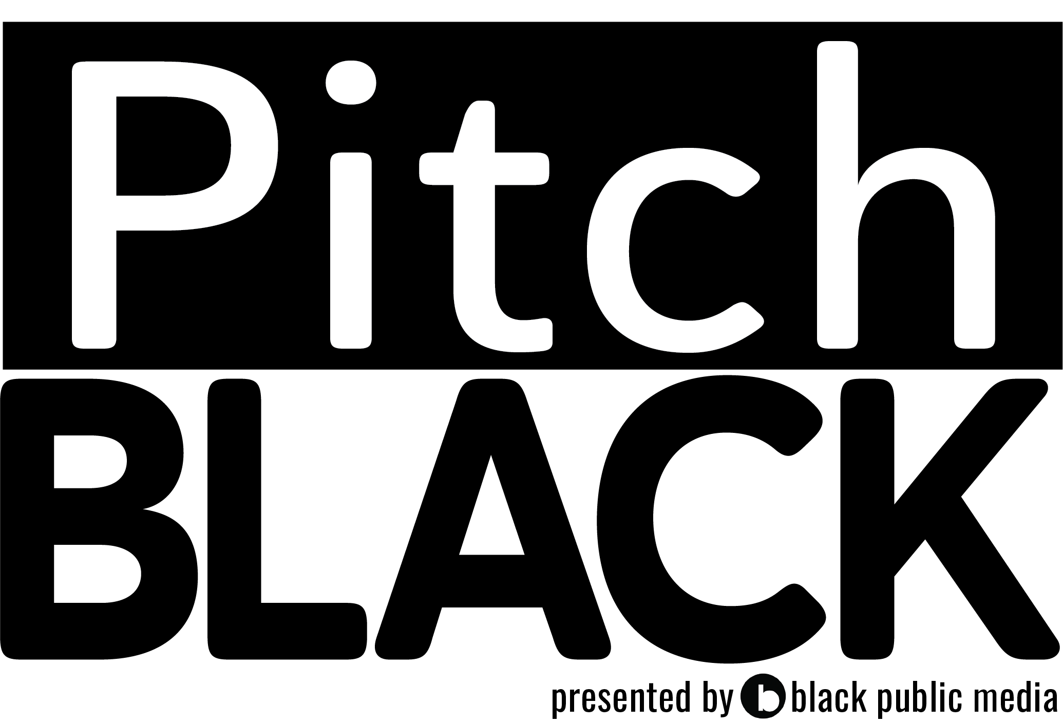 The words PITCH and BLACK forming a black and white logo
