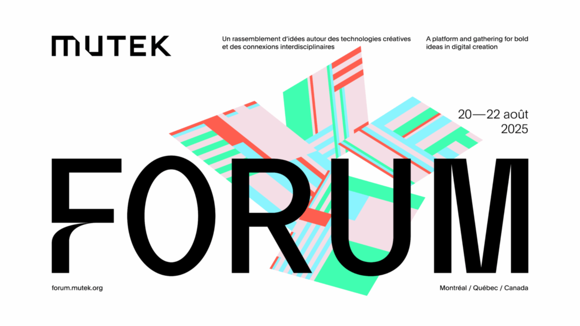 Poster for MUTEK Forum 2025 with bold 
